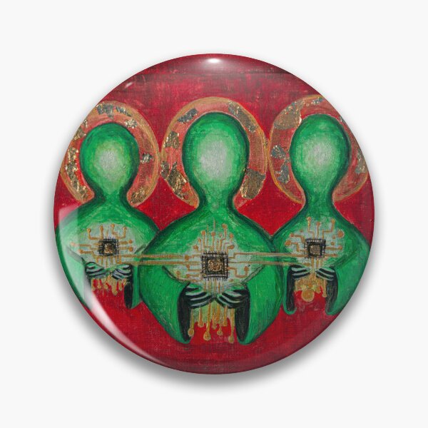 Item preview, Icon of the Three Saints.I painted this modern icon to transform the perception of icons that has remained unchanged for the past 2000 years. designed and sold by MESSAYA.