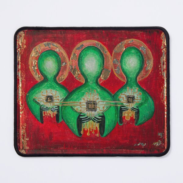 Item preview, Icon of the Three Saints.I painted this modern icon to transform the perception of icons that has remained unchanged for the past 2000 years. designed and sold by MESSAYA.