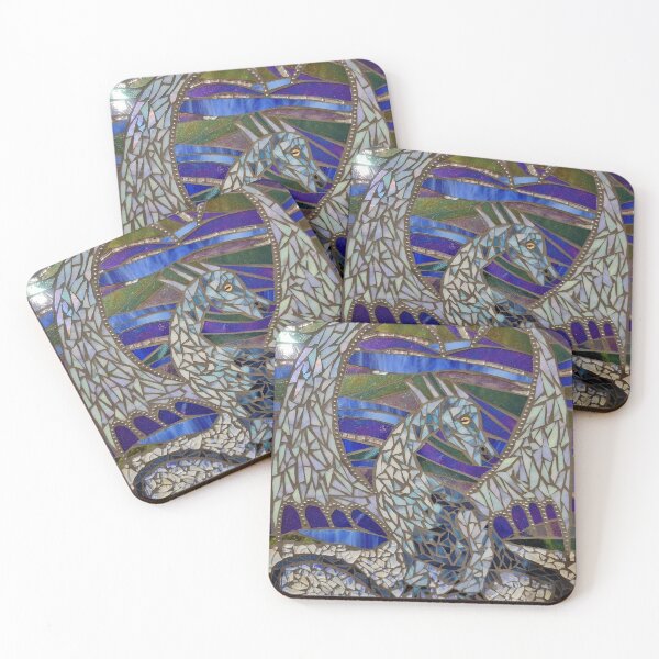 Item preview, Ice dragon stained glass mosaic  designed and sold by suespaintroom.