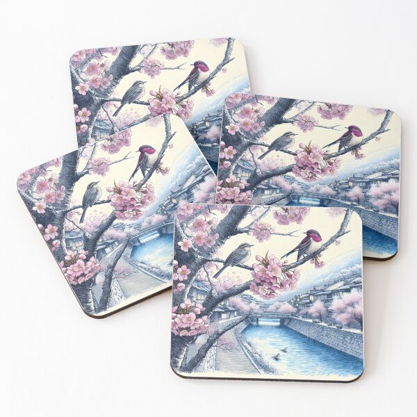Item preview, Sakura Nightingales' River Bliss designed and sold by inkNext.