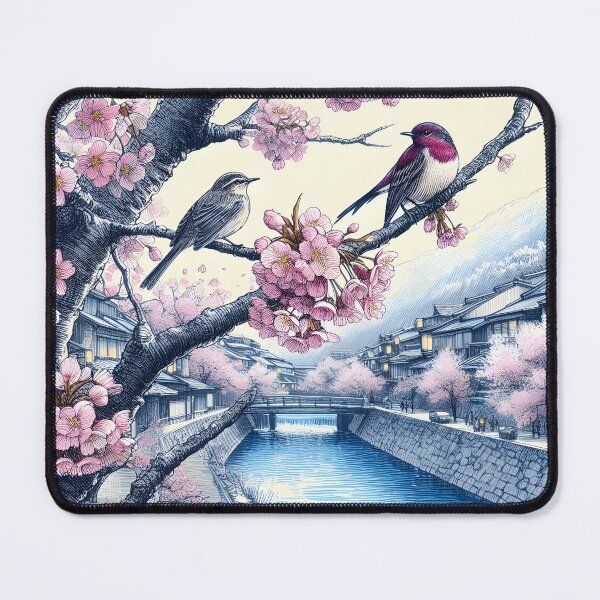 Item preview, Sakura Nightingales' River Bliss designed and sold by inkNext.
