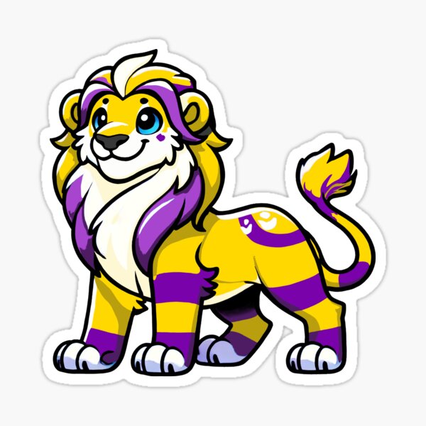 Proud Intersex Pride Lion Sticker