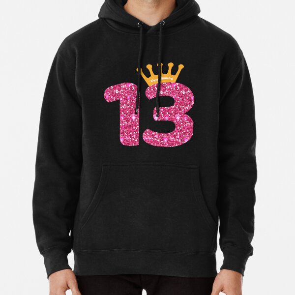 13th Queens Crow Happy Birthday for Girls Pullover Hoodie