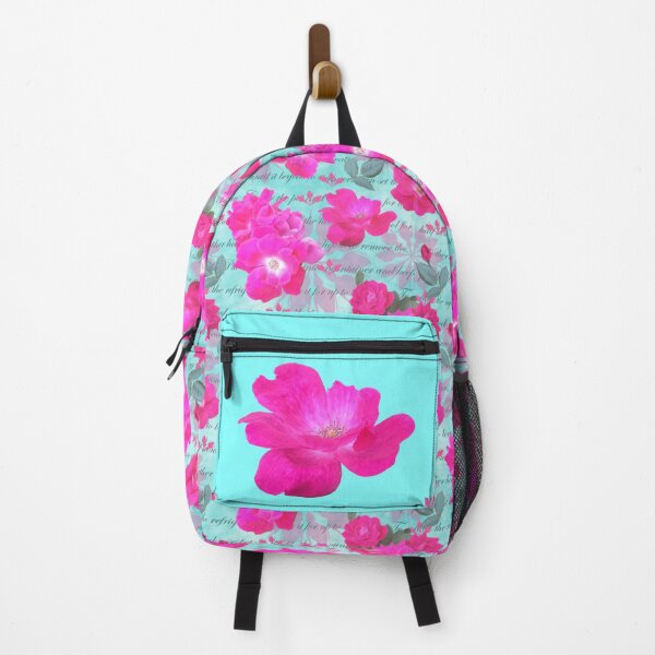 Item preview, Rose Water Recipe Pink Roses on Cyan 85feff designed and sold by Art in My Loft.