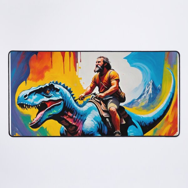 Item preview, Jurassic Era Human Riding a Dinosaur – Primal Power designed and sold by GrizzlyCollective.