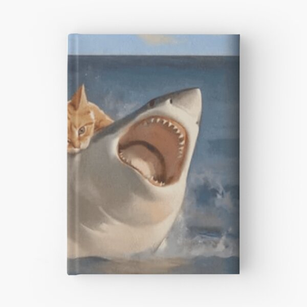 Item preview, Orange Kitty Attacking Great White Shark Nom Nom designed and sold by WigOutlet.