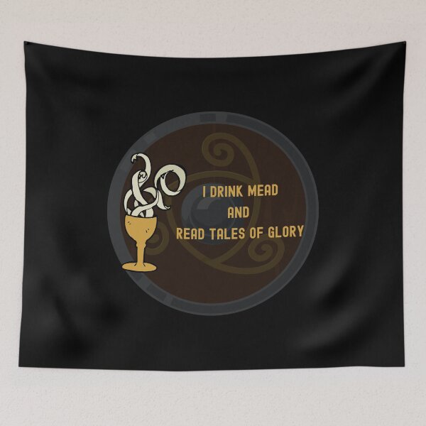 Item preview, I Drink Mead And Read Tales Of Glory T-Shirt Perfect For Nordic Mythology designed and sold by EvocatiVerse.