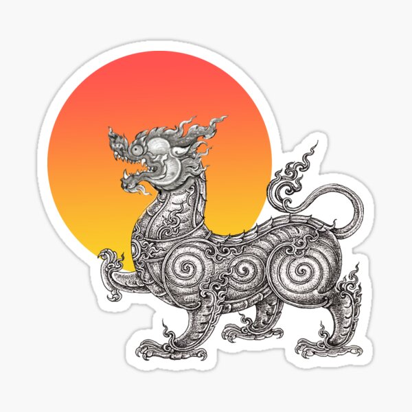 Artikel-Vorschau von Der Singha (thailändischer Löwe) ist ein Fabelwesen, das tief in der thailändischen Kultur verwurzelt ist. Nur für Redbubble erstellen und gestalten., designt und verkauft von GreatDesignUnd.