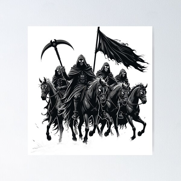 Item preview, The Four Horsemen – Apocalyptic Dark Fantasy Art designed and sold by akhdesigns7.