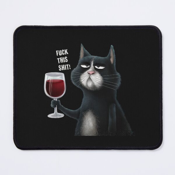 Item preview, Sarcastic Cat Holding Wine "F* This Sh*t designed and sold by The People’s Punchline.