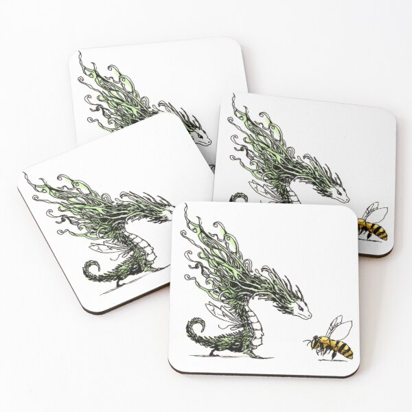 Item preview, Grumpy Green Dragon and Bee designed and sold by Scribbles & Doodles by Jinx.