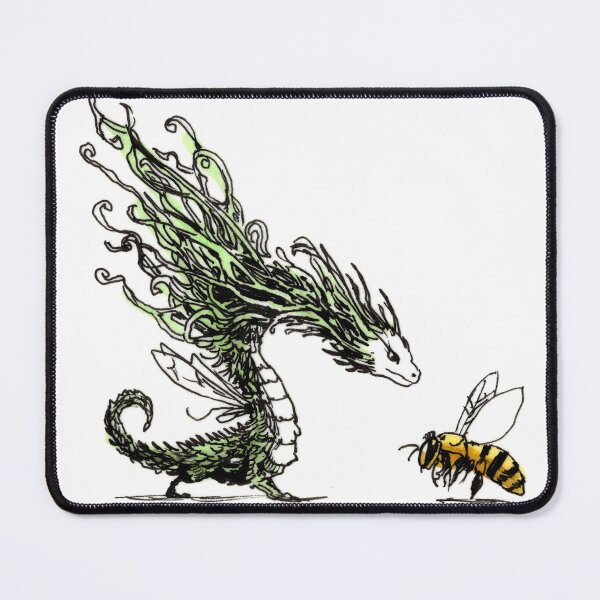 Item preview, Grumpy Green Dragon and Bee designed and sold by Scribbles & Doodles by Jinx.