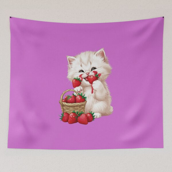 Item preview, Strawberry-Loving Kitten designed and sold by Summer Sunshine.