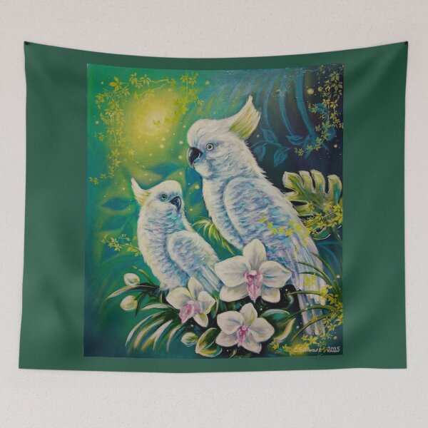 Item preview, Cockatoos in the moonlight designed and sold by Naturzauber.