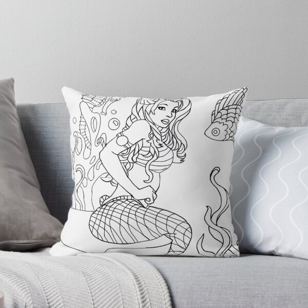Item preview, Mermaid #14 Coloring Page Pattern  designed and sold by DavidColoring.