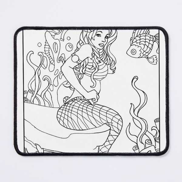 Item preview, Mermaid #14 Coloring Page Pattern  designed and sold by DavidColoring.