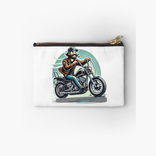 Item preview, Cartoon Biker on Chopper Motorcycle Illustration designed and sold by BogskyShop.