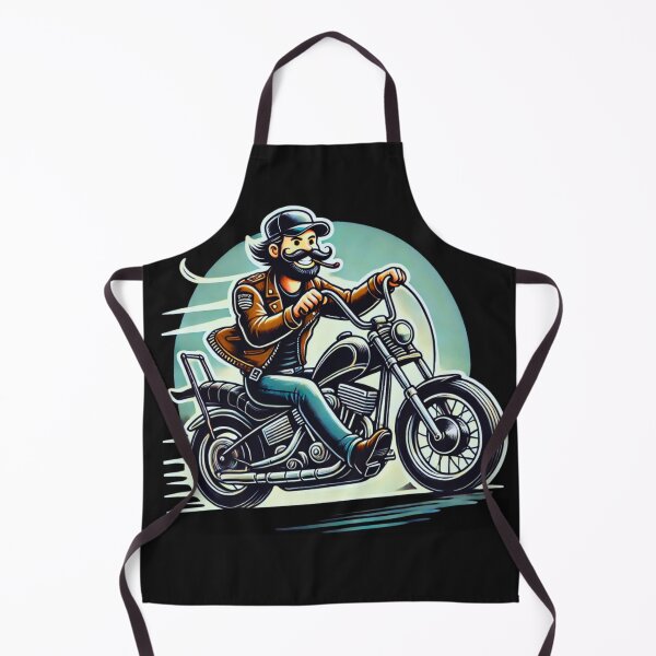 Artikelvorschau, Cartoon-Biker auf Chopper-Motorrad-Illustration entworfen und verkauft von BogskyShop.