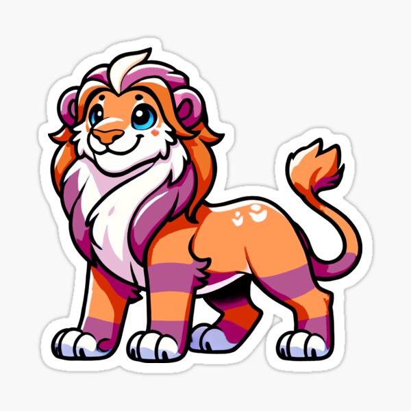 Proud Lesbian Pride Lion Sticker