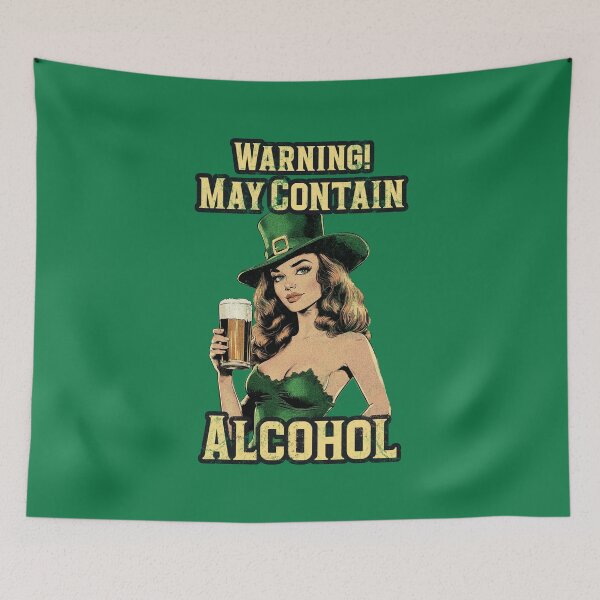 Item preview, Warning! May Contain Alcohol – St. Patrick's Day Pin-Up Design designed and sold by SRZT.