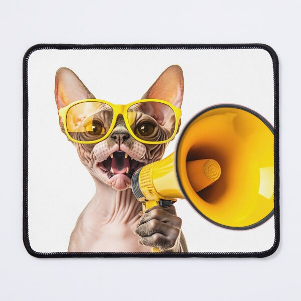 Item preview, Cat wearing glasses with a megaphone designed and sold by anytka.
