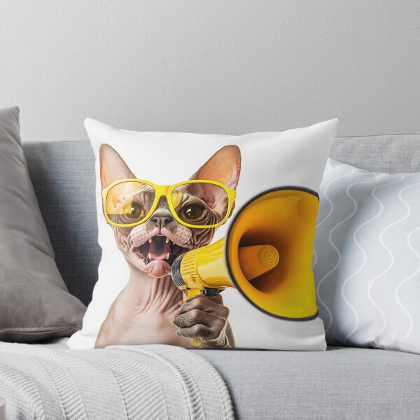 Item preview, Cat wearing glasses with a megaphone designed and sold by anytka.