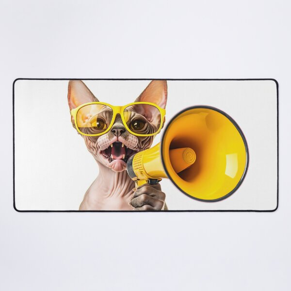 Item preview, Cat wearing glasses with a megaphone designed and sold by anytka.