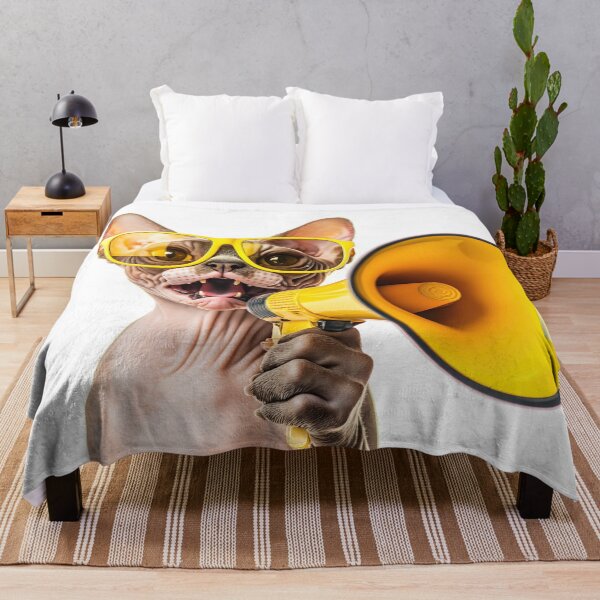 Item preview, Cat wearing glasses with a megaphone designed and sold by anytka.