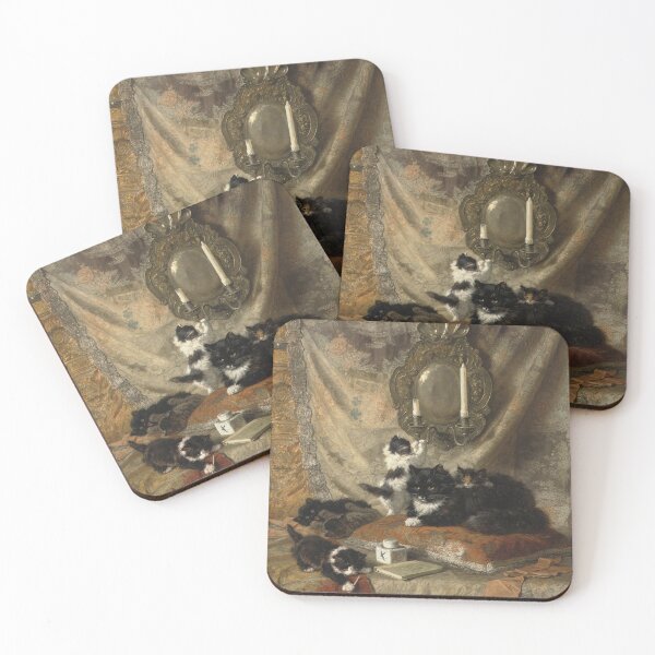 Item preview, A Mother Cat Resting While Her Kittens Play - Henriette Ronner-Knip designed and sold by darkgothicart.
