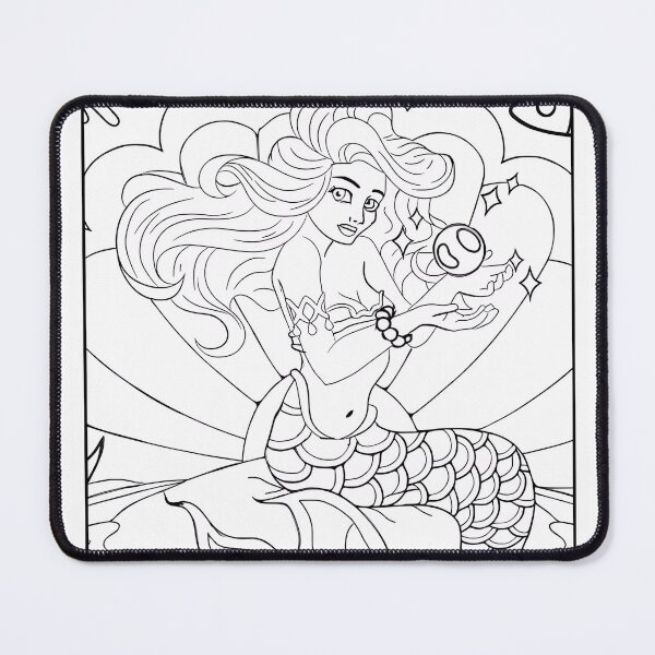 Item preview, Mermaid #15 Coloring Page Pattern  designed and sold by DavidColoring.
