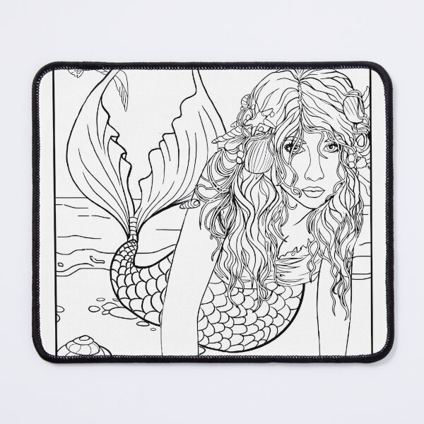 Item preview, Mermaid #16 Coloring Page Pattern  designed and sold by DavidColoring.