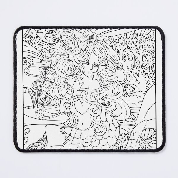 Item preview, Mermaid #17 Coloring Page Pattern  designed and sold by DavidColoring.