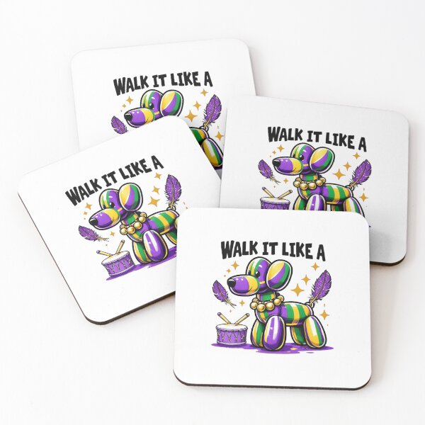 Item preview,  "Walk It Like a Dog" Mardi Gras Glitter Design – Retro Louisiana Brushstroke Style designed and sold by Colorful-Garden.