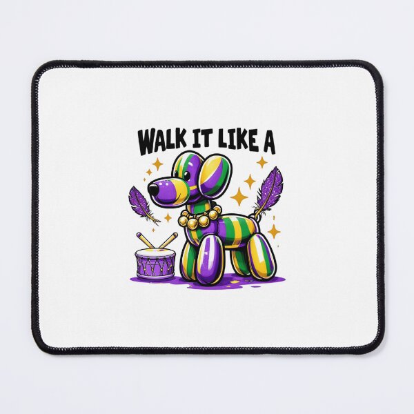 Item preview,  "Walk It Like a Dog" Mardi Gras Glitter Design – Retro Louisiana Brushstroke Style designed and sold by Colorful-Garden.
