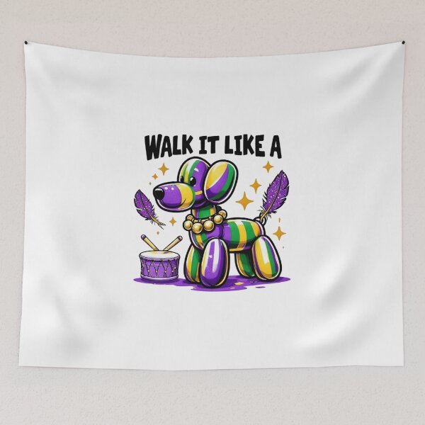 Item preview,  "Walk It Like a Dog" Mardi Gras Glitter Design – Retro Louisiana Brushstroke Style designed and sold by Colorful-Garden.