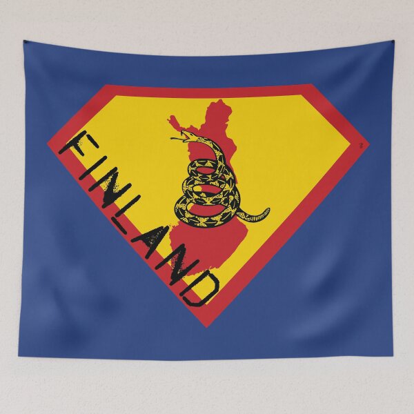 Item preview, FINN  FINNISH SHIELD - Freedom Is The Superpower -  Gadsden Snake Flag - Dont Tread On Me SUPERHERO FINLAND spellout design designed and sold by pelagio.