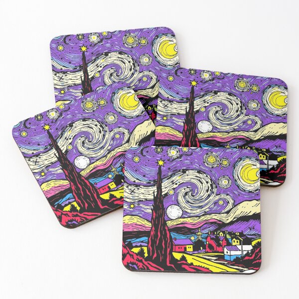 Item preview, Pop Art Interpretation of The Starry Night - Vibrant Sky and Colorful Landscape. designed and sold by OUT OF THE BOX.