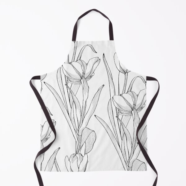 Item preview, Nature seamless pattern. Hand drawn tulips background: black and white flowers, line art. designed and sold by MatyKotiv.