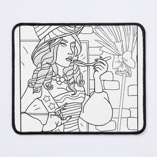 Item preview, Witch Coloring Page Pattern  designed and sold by DavidColoring.