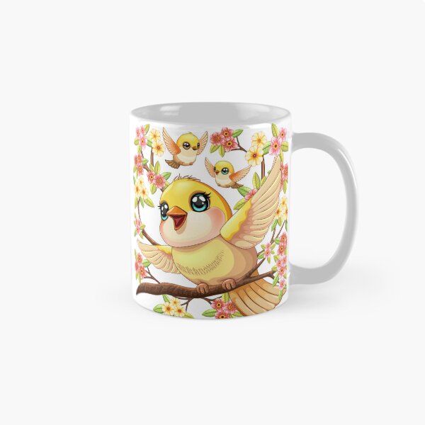 Item preview, Cute and Happy Birds among Spring Flowers designed and sold by BluedarkArt.
