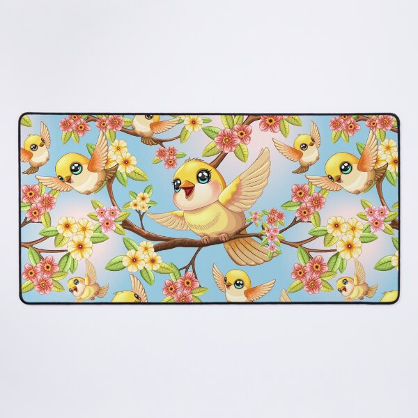 Item preview, Cute and Happy Birds among Spring Flowers designed and sold by BluedarkArt.