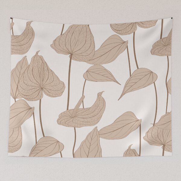 Item preview, Anthurium. Seamless floral pattern with line flowers and anthurium leaves.  designed and sold by MatyKotiv.