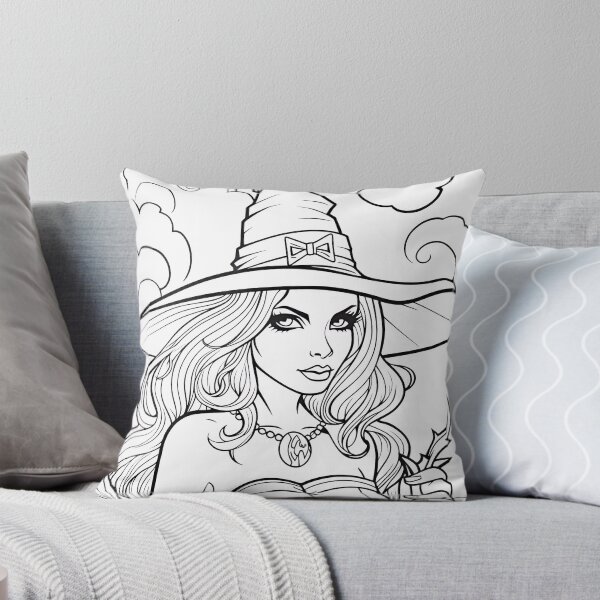 Item preview, Witch #4 Coloring Page Pattern  designed and sold by DavidColoring.