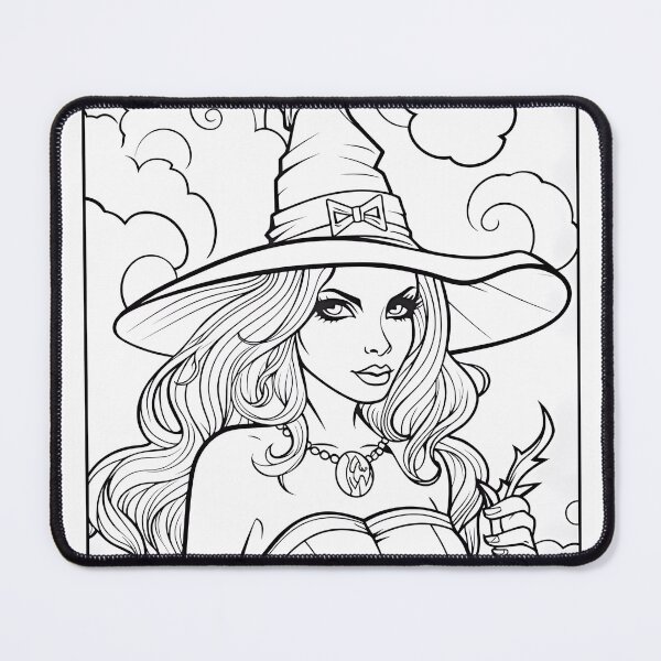 Item preview, Witch #4 Coloring Page Pattern  designed and sold by DavidColoring.