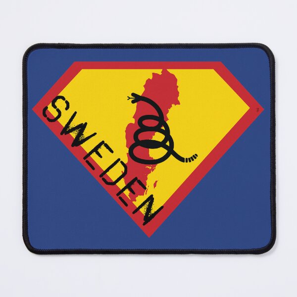 Item preview, SWEDISH SWEDE SHIELD - Freedom Is The Superpower - Modern Gadsden Snake Flag - Dont Tread On Me SUPERHERO SWEDEN spellout design designed and sold by pelagio.