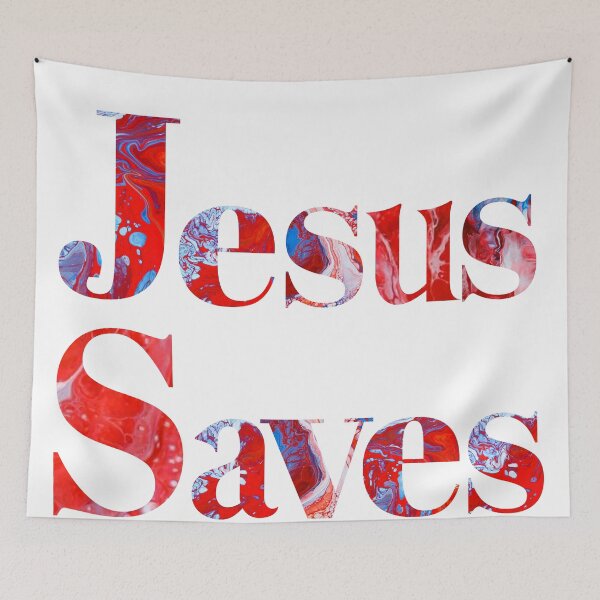 Item preview, Jesus Saves - Flow Art / Pour Painting - jdp-14-0002 designed and sold by ANomadDesigns.
