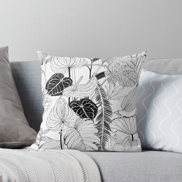 Item preview, Anthurium. Seamless floral pattern with line tropical flowers and palm leavs and anthurium leaves.  designed and sold by MatyKotiv.