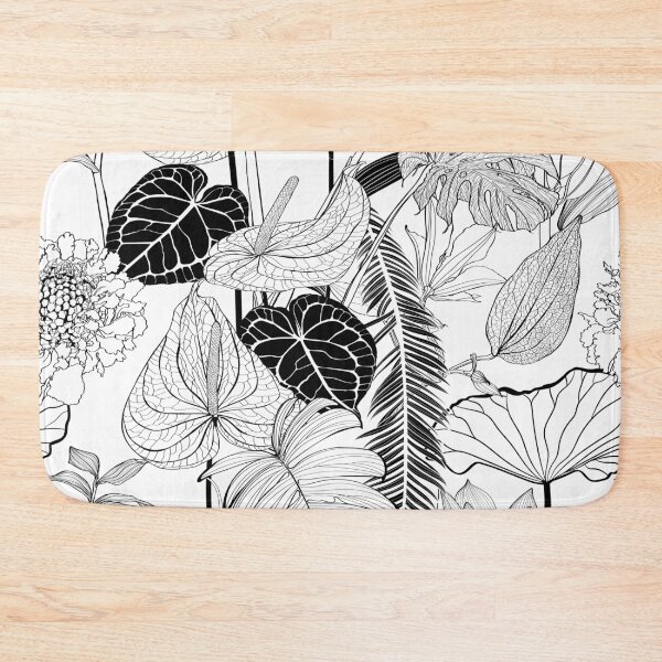 Item preview, Anthurium. Seamless floral pattern with line tropical flowers and palm leavs and anthurium leaves.  designed and sold by MatyKotiv.