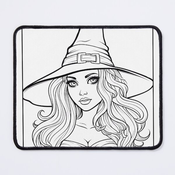 Item preview, Witch #6 Coloring Page Pattern  designed and sold by DavidColoring.