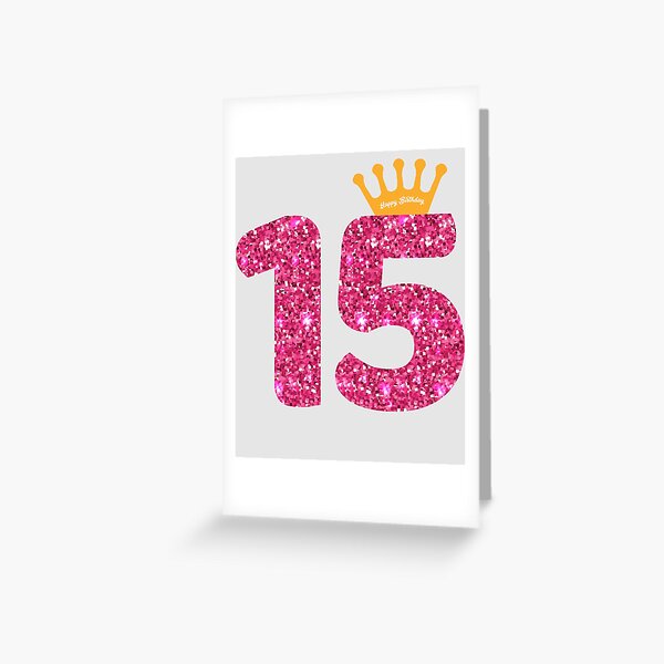 15 and Fab Happy Birthday Age 15th Teenager New Pink Card For Her 
